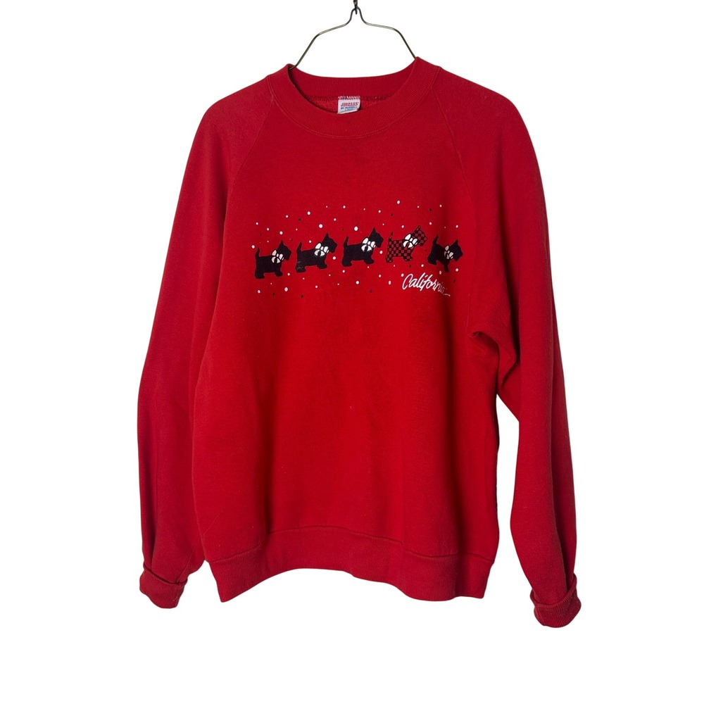 Vintage Jerzees by Russell Red Scottie Dog California‎ Sweatshirt Large